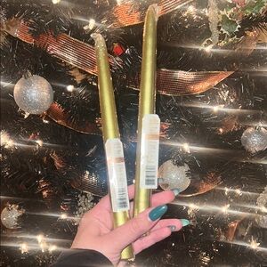 Gold Metallic Candlesticks 9.5 Inch Taper Candle